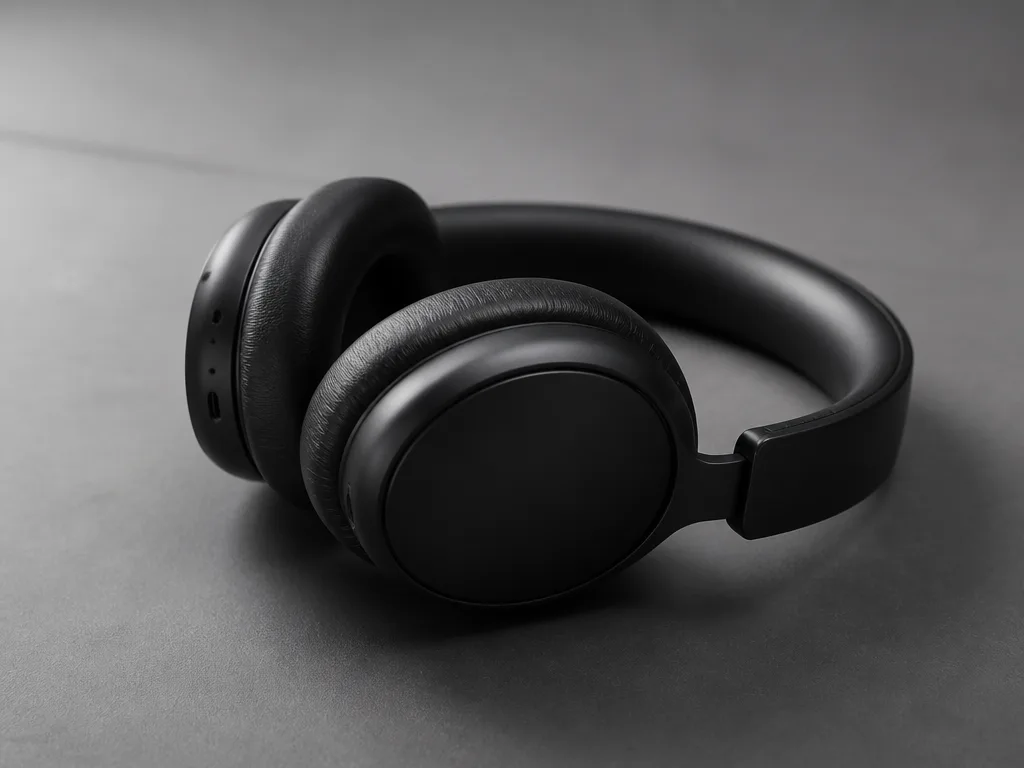 Trådlösa Bose QuietComfort 45 over-ear-hörlurar i svart mot ljus bakgrund